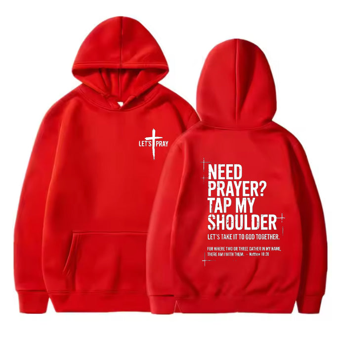 Tap My Shoulder Let’s Pray Christian Hoodie.