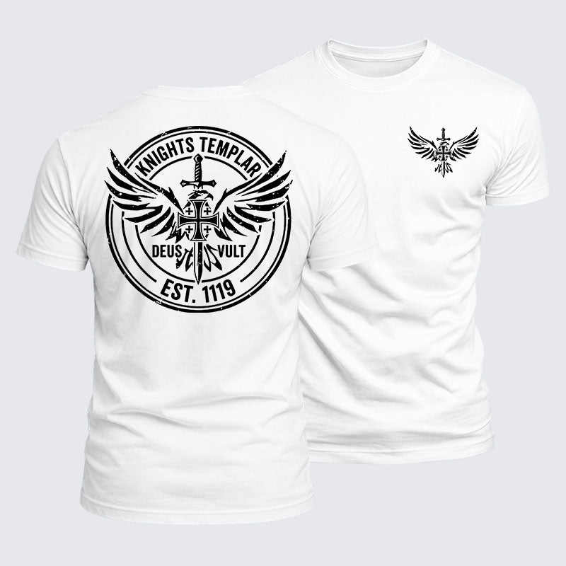 Luxe Mercerized Cotton Tee - Knights Templar Deus Vult