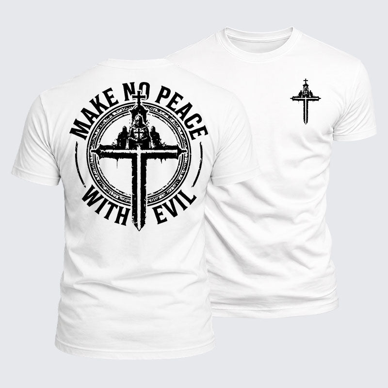 Luxe Mercerized Cotton Tee - Make No Peace With Evil