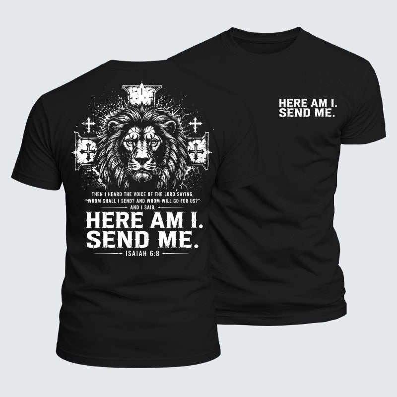 Luxe Mercerized Cotton Tee - Here I Am Send Me Isaiah 6:8