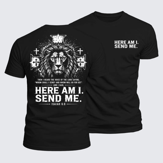 Luxe Mercerized Cotton Tee - Here I Am Send Me Isaiah 6:8