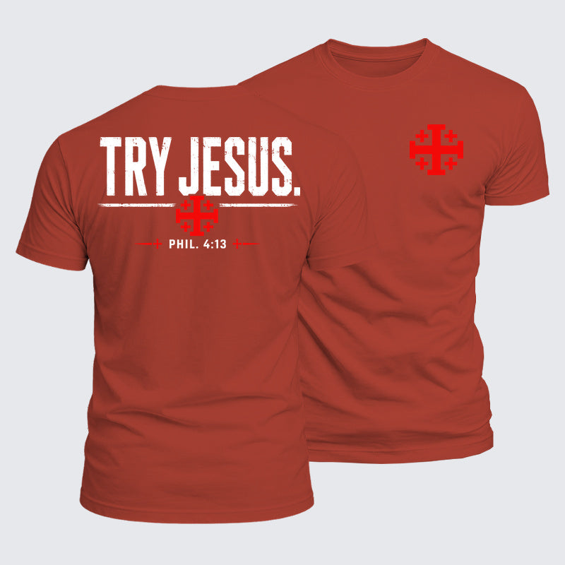 Luxe Mercerized Cotton Tee - Try Jesus Philippians 4:13