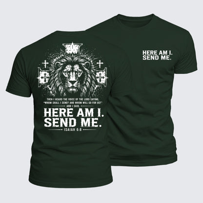 Luxe Mercerized Cotton Tee - Here I Am Send Me Isaiah 6:8