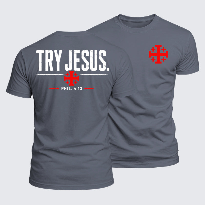 Luxe Mercerized Cotton Tee - Try Jesus Philippians 4:13