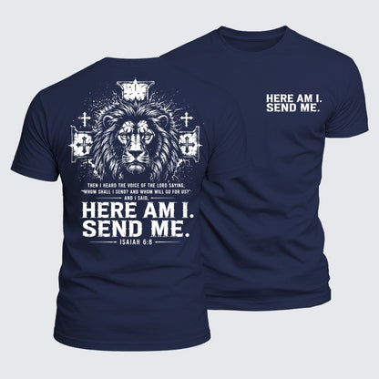 Luxe Mercerized Cotton Tee - Here I Am Send Me Isaiah 6:8