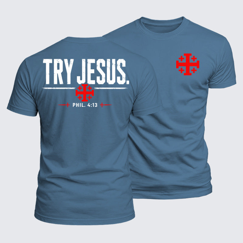 Luxe Mercerized Cotton Tee - Try Jesus Philippians 4:13