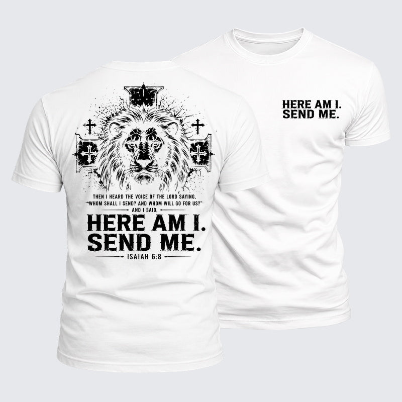 Luxe Mercerized Cotton Tee - Here I Am Send Me Isaiah 6:8