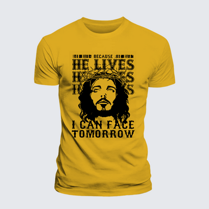 Luxe Mercerized Cotton Tee - Because He Lives