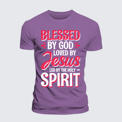 Luxe Mercerized Cotton Tee - Blessed By God Loved By Jesus Led By The Holy Spirit