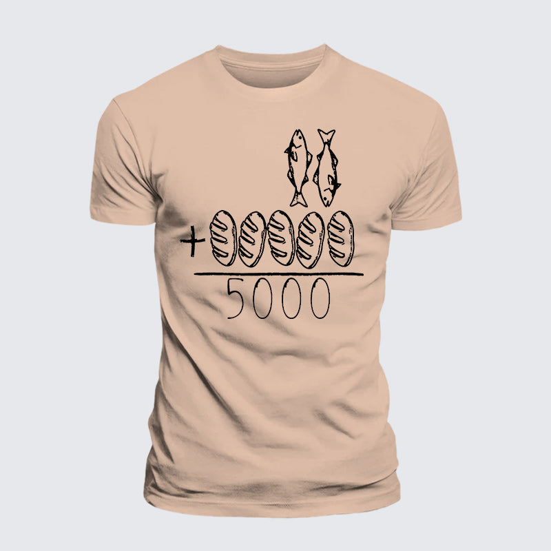 Luxe Mercerized Cotton Tee - 2 Fishes 5 Breads Jesus Feeds The 5000