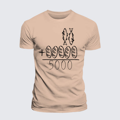Luxe Mercerized Cotton Tee - 2 Fishes 5 Breads Jesus Feeds The 5000