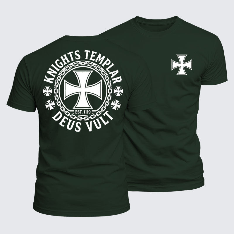 Luxe Mercerized Cotton Tee - Knights Templar Deus Vult
