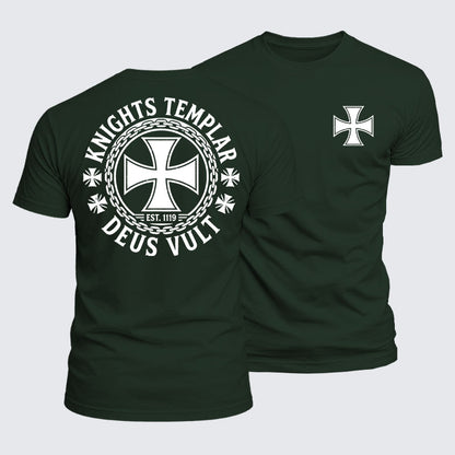 Luxe Mercerized Cotton Tee - Knights Templar Deus Vult