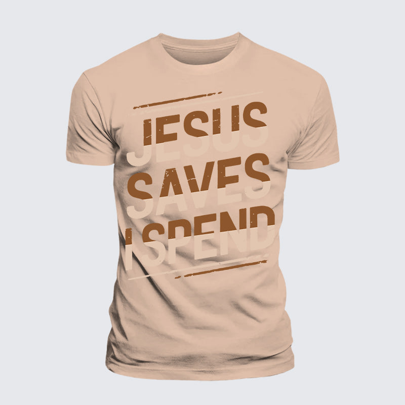 Luxe Mercerized Cotton Tee - Jesus Saves I Spend