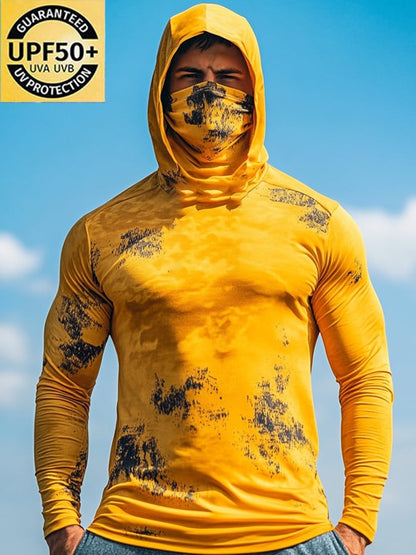 Men's Outdoor Sun Protection Breathable Cool Hooded Sun Protection Long-Sleeved Top