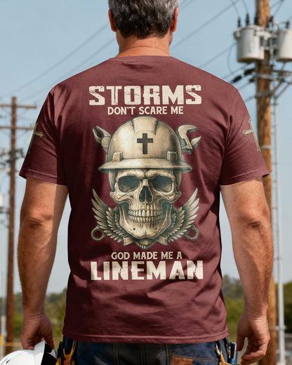 Storms Don't Scare Me God Made Me A Lineman T-Shirt