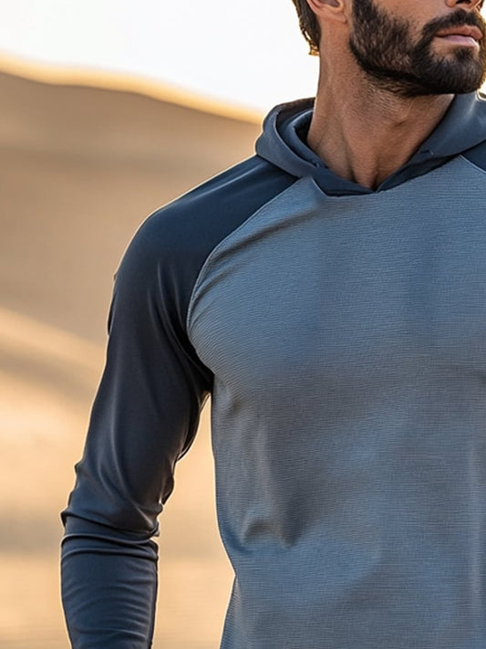 Men's Outdoor Sun Protection Cool Hooded Sun Protection Long Sleeve Top