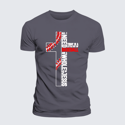 Luxe Mercerized Cotton Tee - I Need Baseball And Jesus
