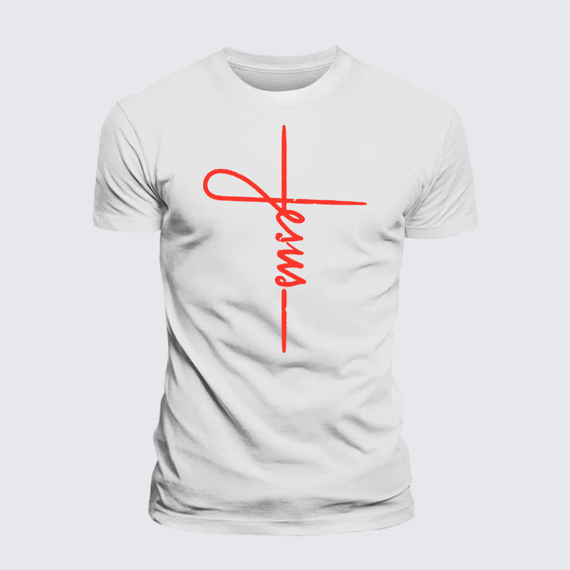 Luxe Mercerized Cotton Tee - Jesus Cross