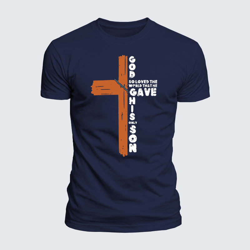 Luxe Mercerized Cotton Tee - Cross God So Loved The World