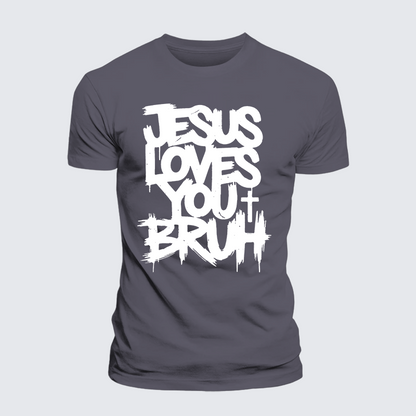Luxe Mercerized Cotton Tee - Jesus Loves You Bruh