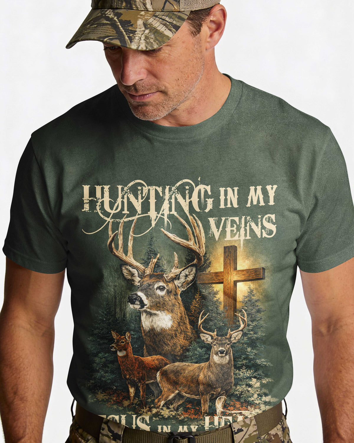 Hunting In My Veins Jesus In My Heart T-Shirt