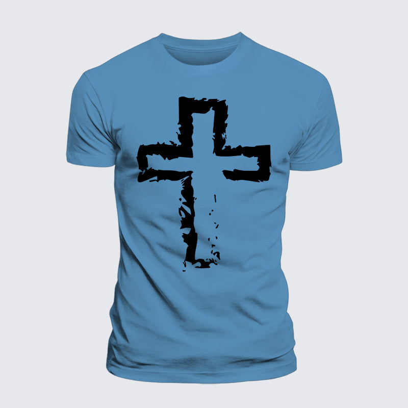 Luxe Mercerized Cotton Tee - Cross Religious