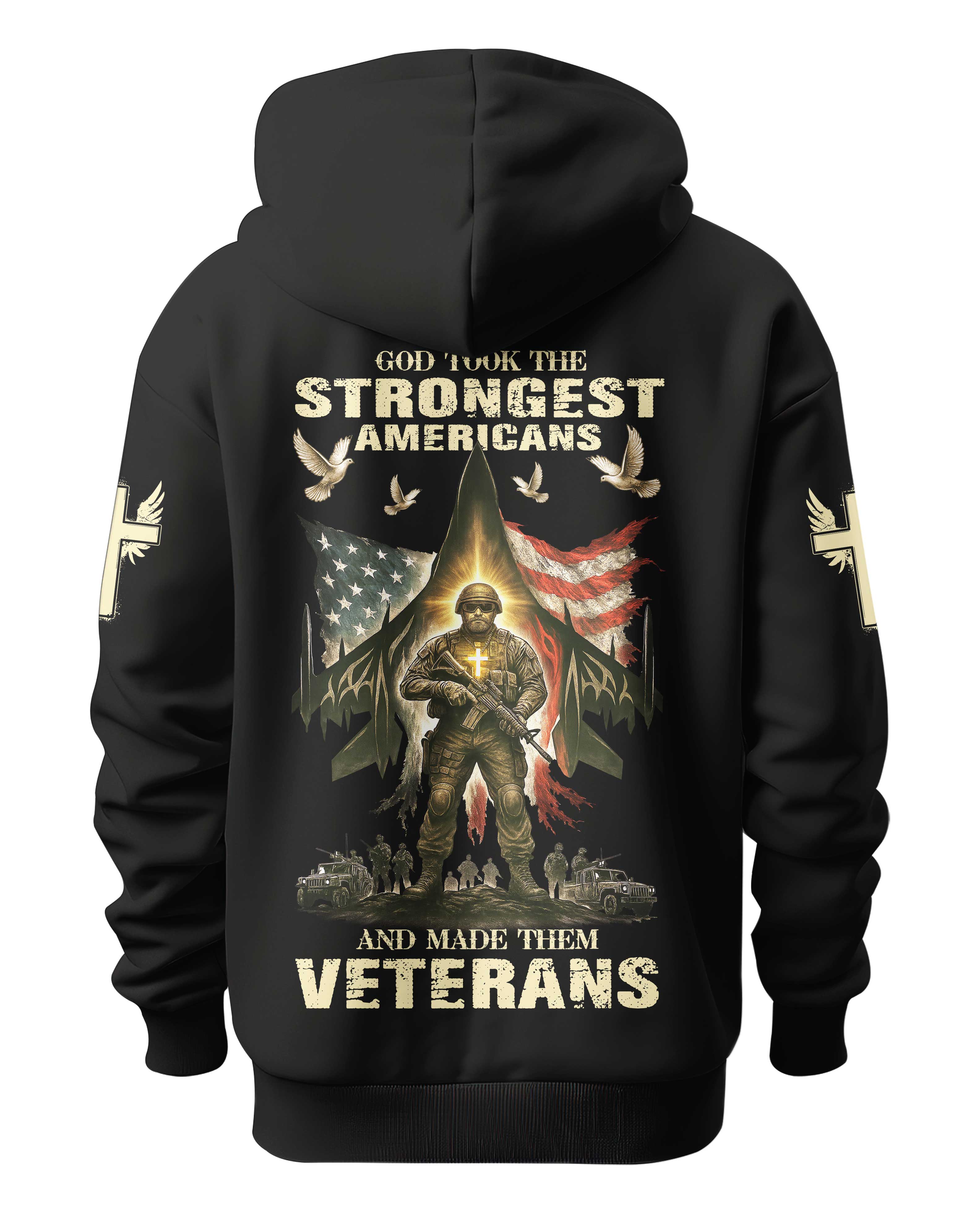God Took The Strongest Americans All Over Print Hoodie