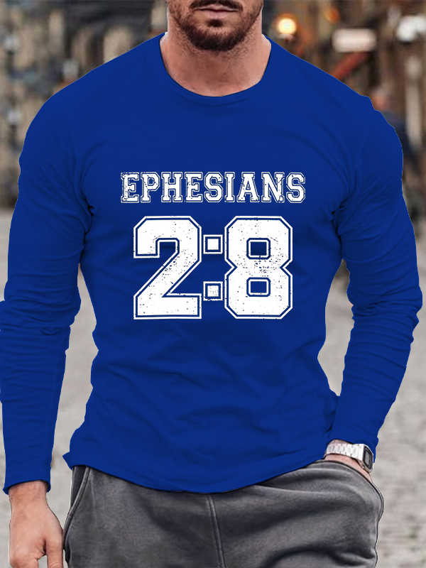 EPHESIANS 2:8 Christian Cotton Long Sleeve T-Shirt