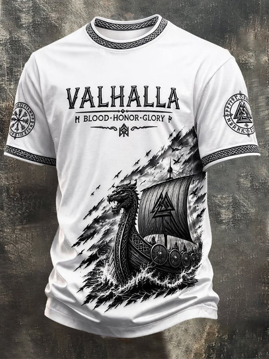 Men's Vintage Viking-Print T-Shirt