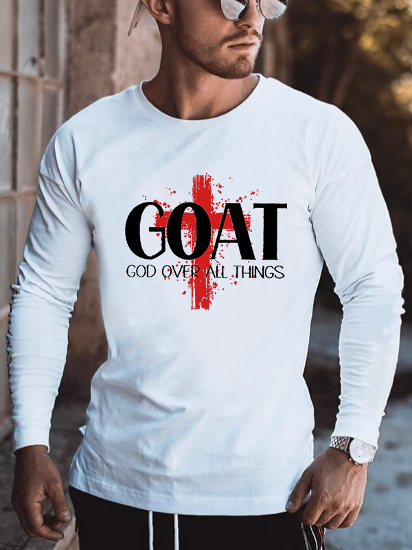Goat God Over All Things Christian Cotton Long Sleeve T-Shirt