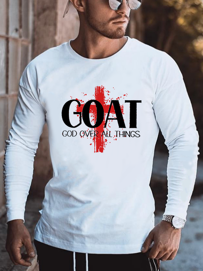 Goat God Over All Things Christian Cotton Long Sleeve T-Shirt