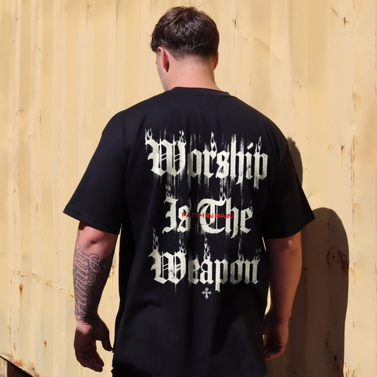 Worship Is The Weapon Faith In Pain Printed Men's T-shirt