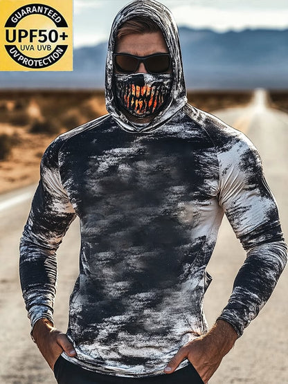 Men's Outdoor Sun Protection Breathable Cool Hooded Sun Protection Long Sleeve Top