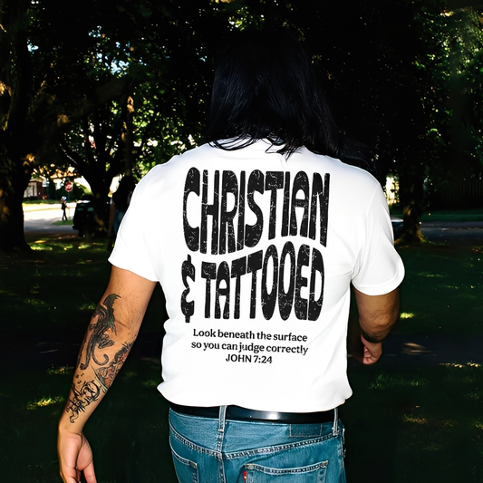Christian & Tattooed Printed Men's T-shirt