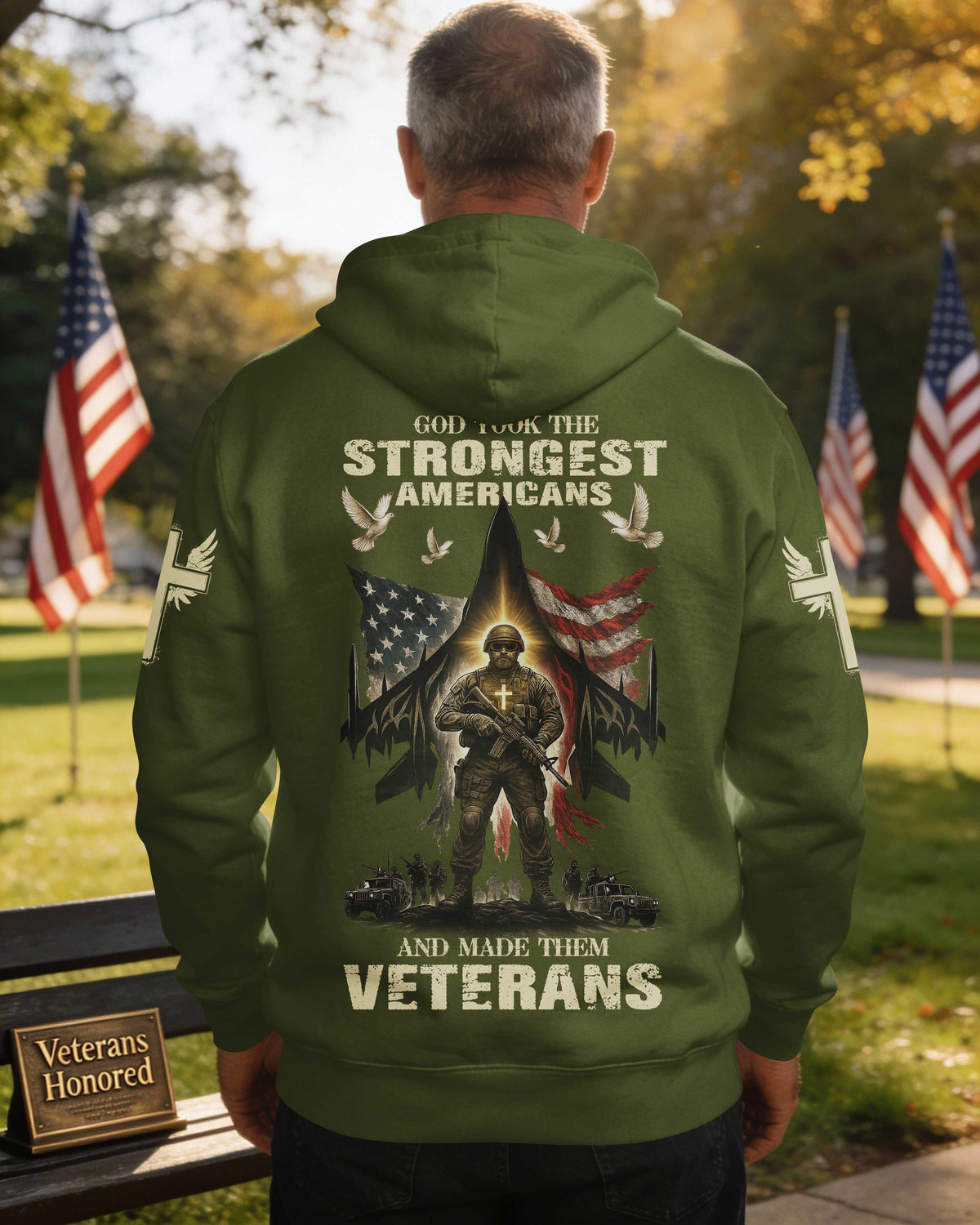 God Took The Strongest Americans All Over Print Hoodie