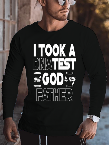 I took a DNA test and God is my father Cotton Long Sleeve T-Shirt