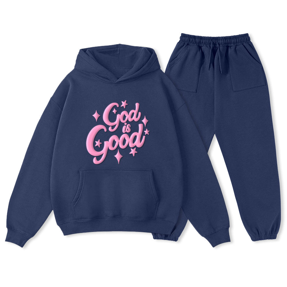 Personalized God Is Good Christian Premium Fleece Hoodie Set