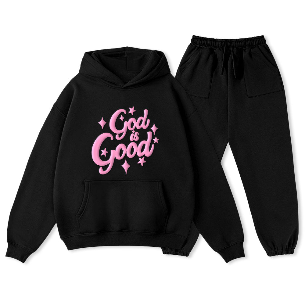Personalized God Is Good Christian Premium Fleece Hoodie Set