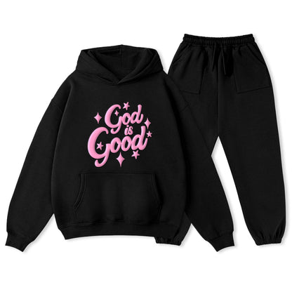 Personalized God Is Good Christian Premium Fleece Hoodie Set