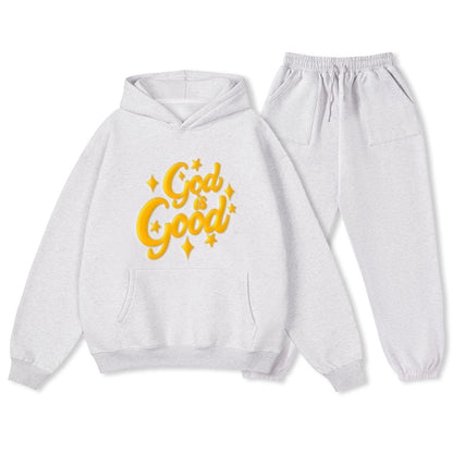 Personalized God Is Good Christian Premium Fleece Hoodie Set