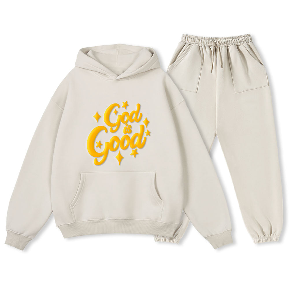 Personalized God Is Good Christian Premium Fleece Hoodie Set
