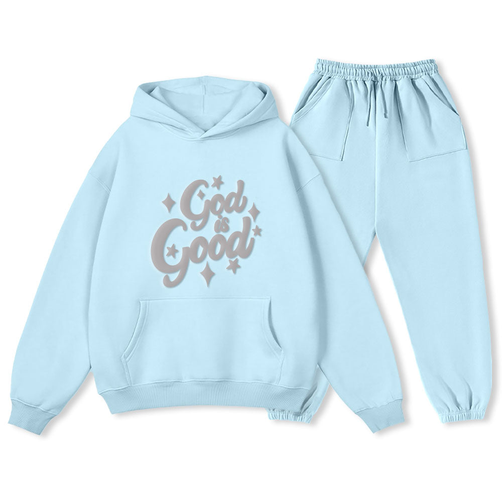 Personalized God Is Good Christian Premium Fleece Hoodie Set