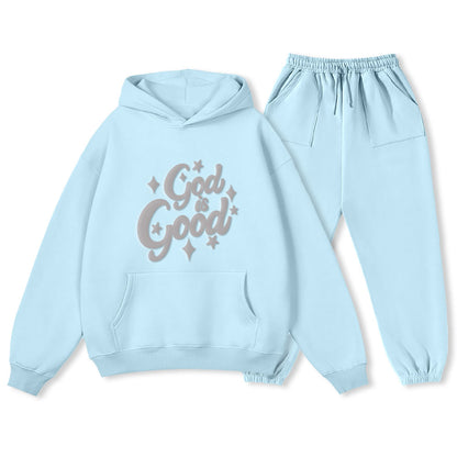Personalized God Is Good Christian Premium Fleece Hoodie Set