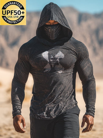 Men's Outdoor Sun Protection Breathable Cool Hooded Sun Protection Long Sleeve Top
