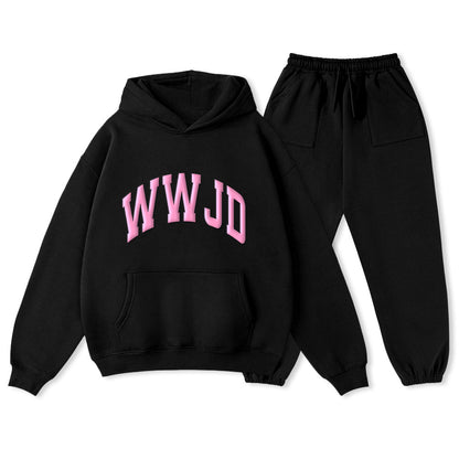 Personalized WWJD Christian Premium Fleece Hoodie Set