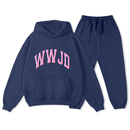 Personalized WWJD Christian Premium Fleece Hoodie Set