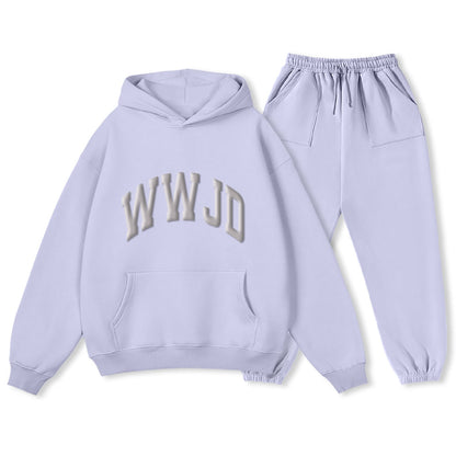 Personalized WWJD Christian Premium Fleece Hoodie Set