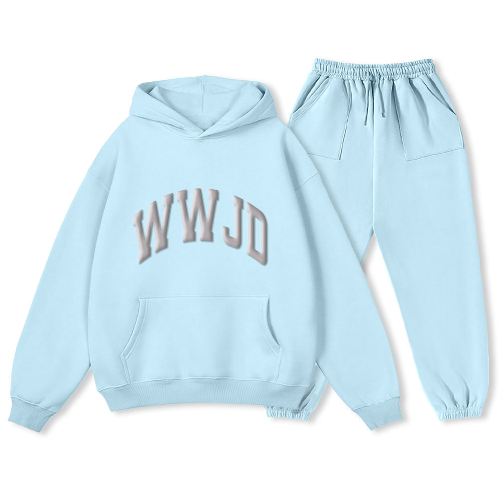 Personalized WWJD Christian Premium Fleece Hoodie Set