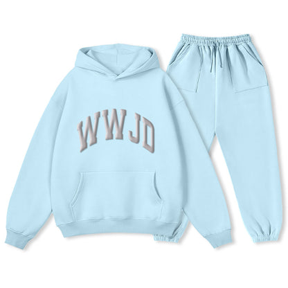 Personalized WWJD Christian Premium Fleece Hoodie Set